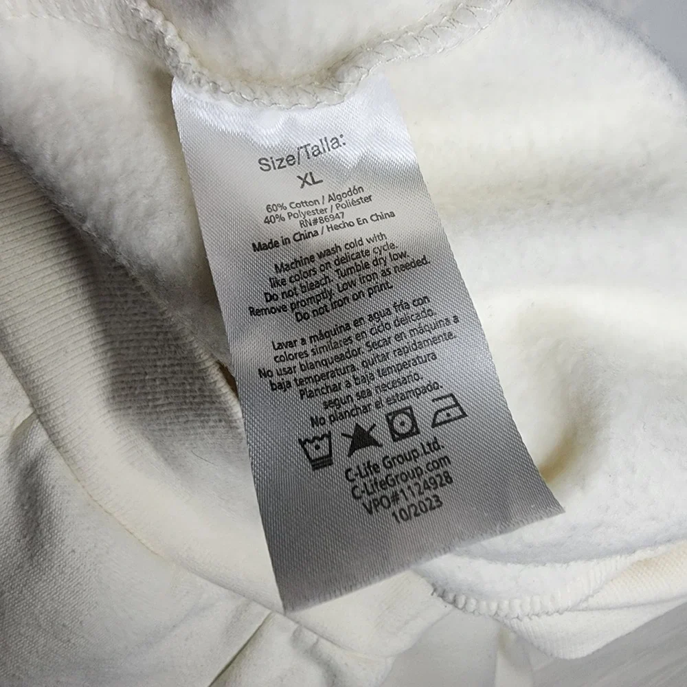 Hello Kitty Women's XL Graphic Hoodie Pullover Off-White Sweatshirt Hello‎ Kitty - Picture 4 of 5